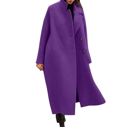 Manteau long en laine mélangée au tissu doux et chic