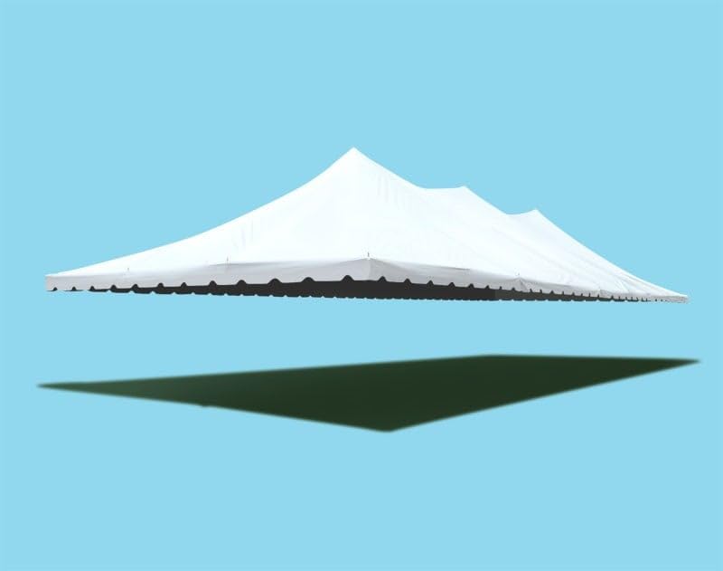 30-Foot by 80-Foot Four Piece Solid White Pole Tent Top | Heavy Duty | 18-Ounce Thick Blockout Vinyl Fabric | Commercial Grade (Tent Frame Not Included)