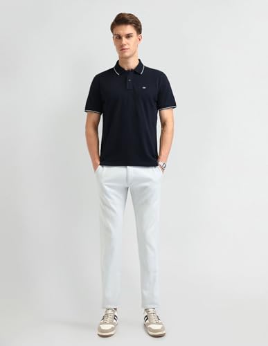 Image of Arrow Sport Men Regular fit Cotton Solid Short Sleeves Polo Shirt
