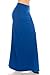 Eevee Women’s Casual Long Maxi Skirts - Basic High Waist Fold Over Soft Floor Length Stretch Casual Boho Lounge Beach R-Blue One Size