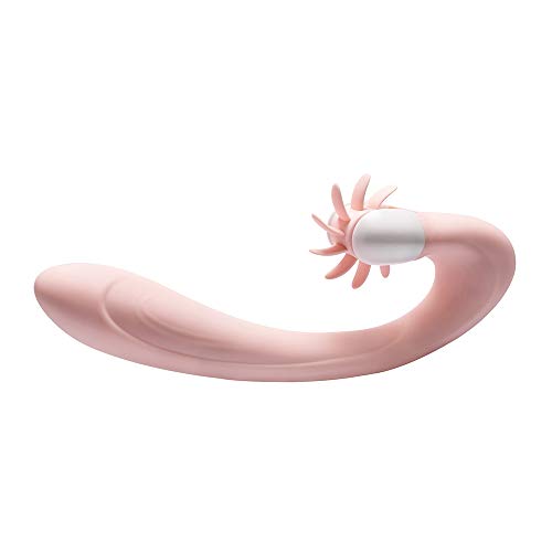 Masajeador de Silicona Calentado, Masajeadores con 20 Modos de Vibración y 20 Modos de Rotación, Masajeador Impermeable Recargable de Doble Motor, Rosa Cover