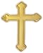 PinMart's Gold Plated Ornate Cross Religious Lapel Pin