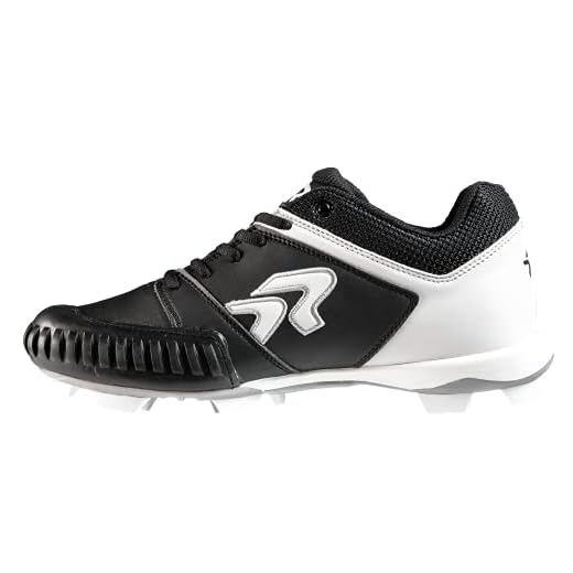 Ringor - Women's Flite Molded Pitching Softball Cleats (9.5 - Black/White)