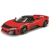 Bburago "Race&Play Ferrari F80, rosso – Supercar modellino 1:24 Die-Cast originale, auto giocattolo da collezione con porte mobili, cofano e bagagliaio a partire dai 3 anni in su (18-26034)