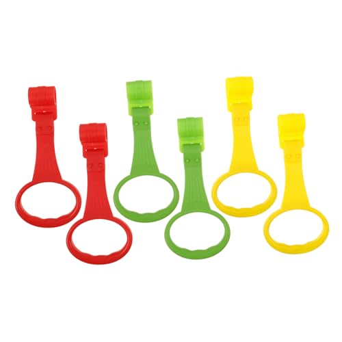 Hohopeti Baby Pull up Rings 6pcs Portable Crib Rings Toys Baby for Playpen Strength Stability Learning to Walk Assistant