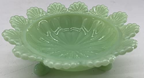 Berry Bowl - 3 Footed - Klondyke Pattern - American Made - Mosser Glass USA (Jade)