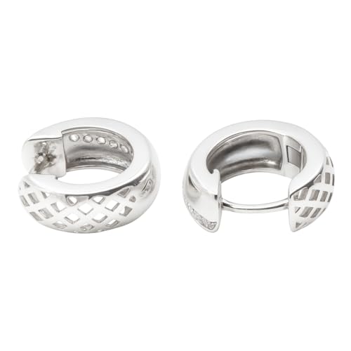 Boucles d'oreilles créoles argent 925 rhodié anti-ternissement charnière