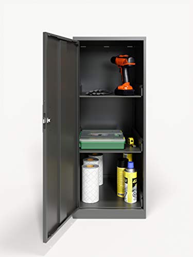 Office Dimensions 3 Shelf Personal Storage Cabinet, Locking, Charcoal #TOP3
