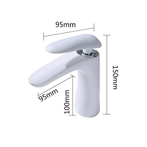 Robinet d'eau lavabo monotrou blanc anti-calcaire pour vasque haute - 6