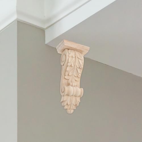 Décoration d'angle de colonne romaine en bois pour bibliothèque - 6