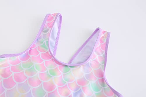 Ruuyiicoco Girls One Piece Unicorn Swimsuit Mermaid Swimwear Rainbow Bathing Suit (12-13 Years, Pink Mermaid) #TOP2