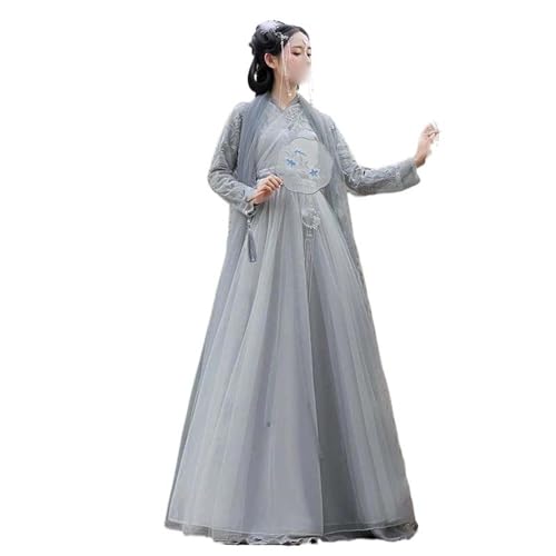 Hanfu traditionnel chinois robe de soirée femme danse broderie dentelle
