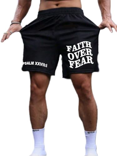 QJQ Men's Letter Graphic Drawstring Waist Shorts Summer Casual Workout Athletic Gym Track Shorts Streetwear