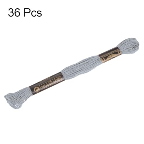 Image of HARFINGTON 3pcs 12 Skeins Embroidery Floss 8.75yds(8m) Egyptian Long-Staple Cotton Cross Stitch Thread for Sewing DIY Bracelet Yarn String and Crafts, Pastel Purple(6415)