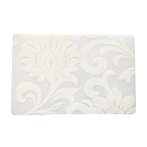 6 Pcs Thin Wipe Clean Placemats Set of 6 Placemat for Kitchen Dinner Table Place Mats Dining Placemats Plastic Waterproof, Wipeable, Translucent (Big White Flower)