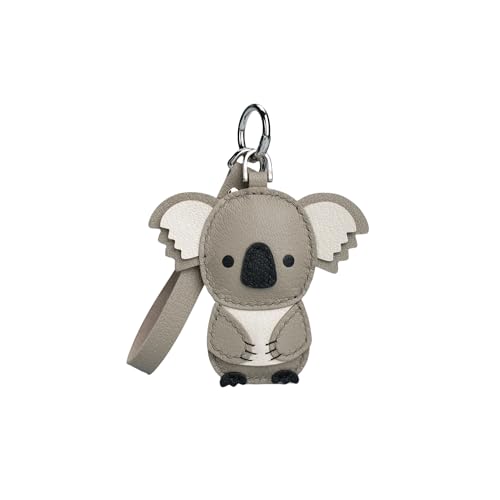 Leather Koala Charm for Handbags, Purses, Totes, Keychains and Cars Handmade with Alran Sully Goatskin (Metal-clasp strap)