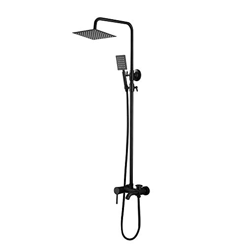 Robinet de pluie froid noir et mitigeur chaud pour transformer votre douche en spa à la maison