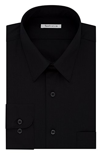 VAN HEUSEN Men s Size FIT Dress Shirts Poplin (Big and Tall), Black, 22 Neck 37 -38 Sleeve (5X-Large)