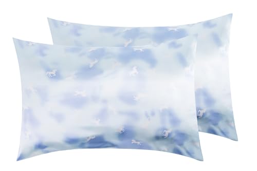 SURJION Satin-Kissenbezug-Set für Haar und Haut, um Falten zu verhindern, versteckter Reißverschluss, Standard (50 x 75 cm), 2er-Pack (Standard (50 x 75 cm), 2er-Pack, Dunkelrosa)