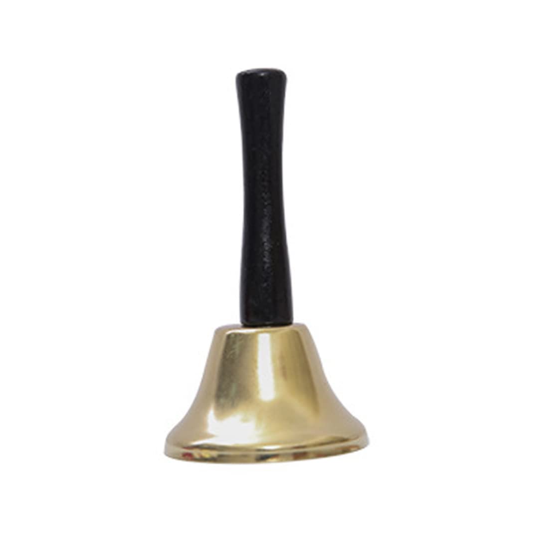 Wedhapy Hand Bell Santa Claus Hand Bell Comfortable Handle Christmas Ringing for Christmas Decoration Gold Santa Claus