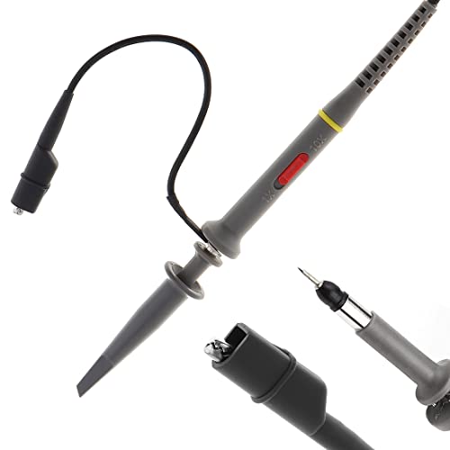 Image of 2pcs P6020 Upgraded Oscilloscope Clip Probes Kit 20MHz Fully Insulated BNC End Probe with Accessories Kit 1X 10X (Pack of 2)