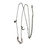 mophrati Collar de doble capa para mujer, colgante de y estrella para fiesta, banquete, cuello a la moda, decoración cristal, joyería, regalo cumpleaños