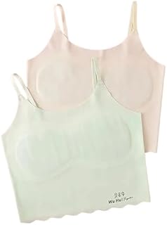 AARAMLY Girls Seamless Ice Silk Training Bra Wire Free Padded Camisole Tank Top Prepubescent Developmental Period Free Siz... Price In India
