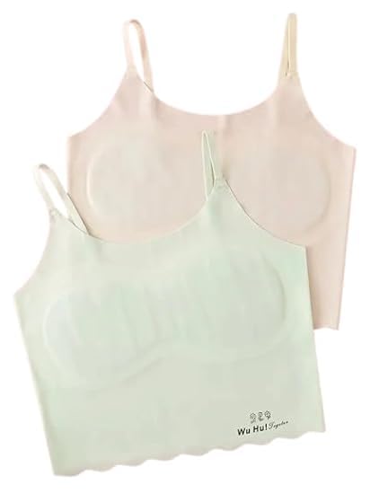 AARAMLY Girls Seamless Ice Silk Training Bra Wire Free Padded Camisole Tank Top Prepubescent Developmental Period Free Siz... - Review, Price and Buying Guide