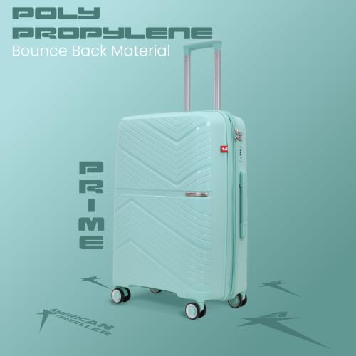 Image of AMERICAN TRAVELLER Prime Trolley Bag Set of 3 | TSA-Type Lock | Polypropylene Hard-Shell, Expandable, TSA-Type Lock, Anti-Theft Zip, 8 Dual Wheels