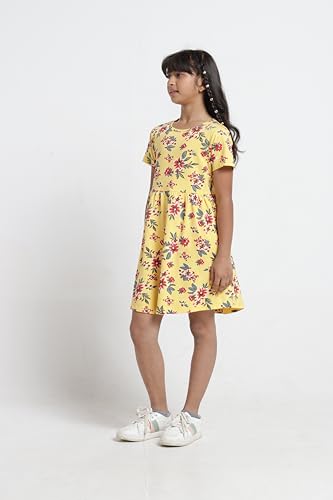 Image of T2F Girls Printed Cotton Casual Knee-Length Dress(Pack of 3)