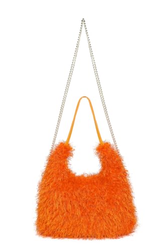 2024 Winter Women Bag Cute Tote Bags Y2k Purse Women's Shoulder Handbags Faux Fur Tote Bag Fluffy Satchel Handbags