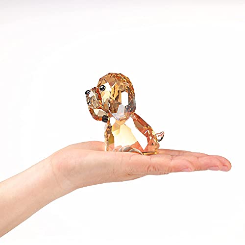 Dojoz Crystal Dog Puppy Cute Figurine Collection Animal Collectible Ornament Beautifully Lovely Valentines Day Sweet Gifts (White) #TOP3