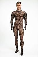 Bommi Fairy Herren Sexy Dessous Kostüm Bodysuit Rave Outfits Festival Party Clubwear Einteilig Leopard Rückenfrei Jumpsuit Unterhemden (Schwarz)