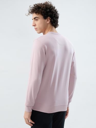 Image of Park Avenue Men Slim Fit Solid Pattern Cotton Polyester Blend Round Neck Full Sleeve Casual Sweatshirt