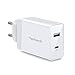 Produktbild YOOTECH USB C Ladegerät,Netzteil PD USB 2.0 Dual Port 30W AC Wandladegerät mit Quick-Charging 18W für iPad Pro 2018/iPhone XS/XS Max/XR/X/8/8Plus iPad Air,iPad Pro,12W für Samsung Galaxy S9/S8/S7 usw.