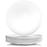 Plates 11inch Melamine Dinner Plates Round White Durable Dishes Set of 8 for Salad Dessert Dinner