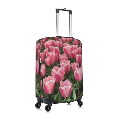 pink tulips Elastic Travel Luggage Cover Travel Suitcase Protective Cover3