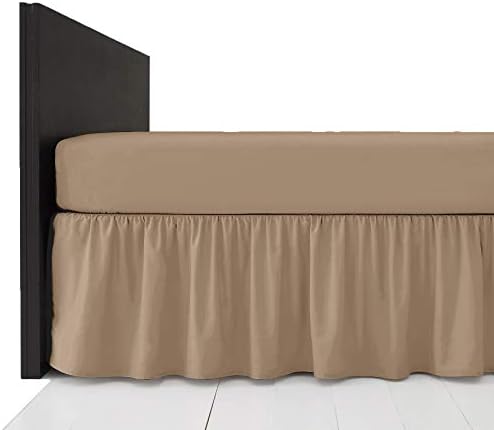 AmigoZone Plain Pollycotton Frilled Bed Base Valance Sheet Grey - Double