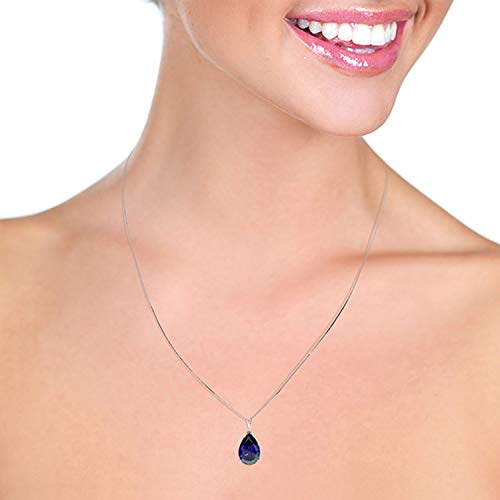 Galaxy Gold GG 14K Yellow, White, Rose Gold 4.65 carat Teardrop Natural Sapphire Pendant Necklace2