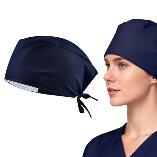 GNALIA Gorro Quirófano Mujer Gorro Quirúrgico para Enfermeras Médicos Dentistas Farmacéuticos Veterinarios Personal Médico Color Azul Marino Talla Única 1 Unidad