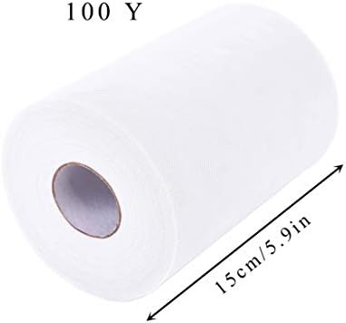 QIMEI-SHOP Tulle Roll 6 inches x 100 yards Fabric Spool for Wraping Crafts Bow Tutu Skirt Wedding Party Birthday Festival Décor