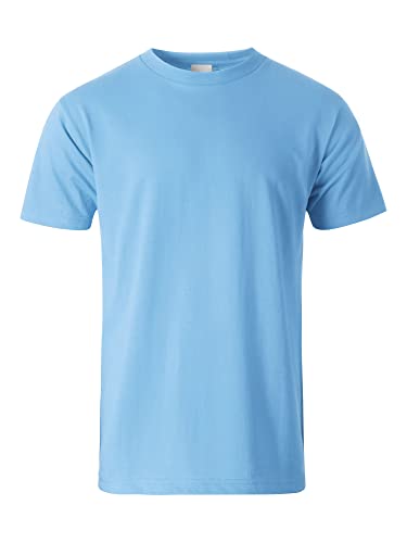 Hat and Beyond Mens Crew Neck T Shirts Active Short Sleeve Tee S-5XL (Medium, 1KS0018_Sky Blue)