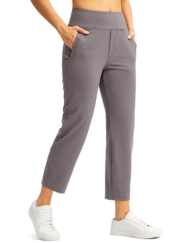 SANTINY Women's Pants with 3 Pockets 7/8 High Waisted Stretch Ankle Pants for Women Golf Casual Travel Athletic Work