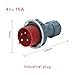 Industrial plug connector 3-pin 4-pin 5-pin 16A/32A socket integrated(XM-0142)