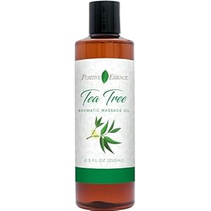 Tea Tree Massage Oil, Body Oil for Massage Therapy – Made with Jojoba, Vitamin E and Pure Essential Oil, Body & Mind Relaxation