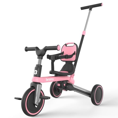 Best Prices! besrey Toddler Tricycle with Parent Steering Push Handle for 1-3 Years Old Girls and Bo...