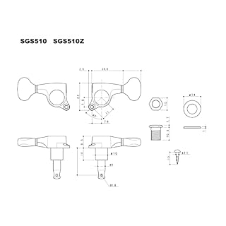 Gotoh SGS510 Lot de 3 mécaniques S5 Doré - Les Beatles, Paul McCartney, John Lennon, RIngo Starr, George Harrison Gotoh SGS510 Lot de 3 mécaniques S5 Doré – Image 3