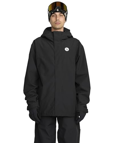 Volcom Men's Buckthreeeighty Snowboard Jacket – 10K Waterproof 2-Layer Shell, Zip Tech®, Black, XX-Large
