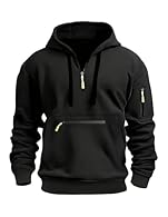 EYE-CATCHING -- Men's Hoodies feature quarter-zip design, easy to put on or off. Zip with contrast color add a stylish touch. Ribbed hem and cuffs conform to the body and lock in warmth FLEECE LINED -- Hooded sweatshirt are crafted from a perfect ble...