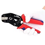 Wire Crimping Tool with Ratchetm, Ratcheting Wire Crimper Tool for Open Barrel Terminal Connectors, 24-16 AWG, 8mm Thick Ratchet Crimper for Efficient, Connectors and Electrical Repairs